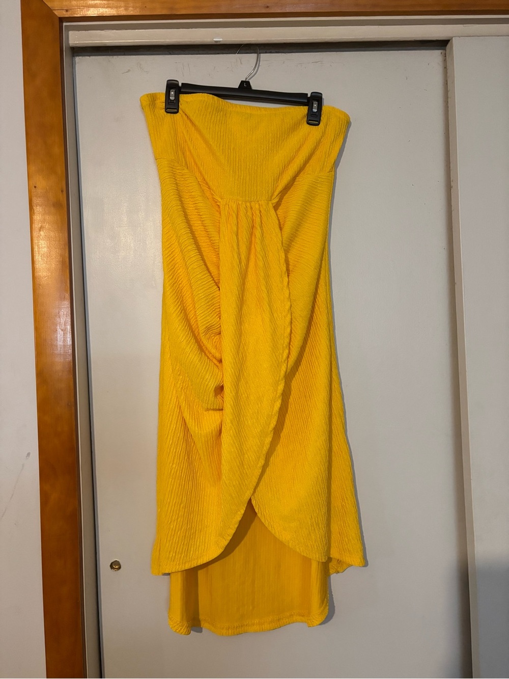 SHEIN Strapless Yellow Maxi Dress